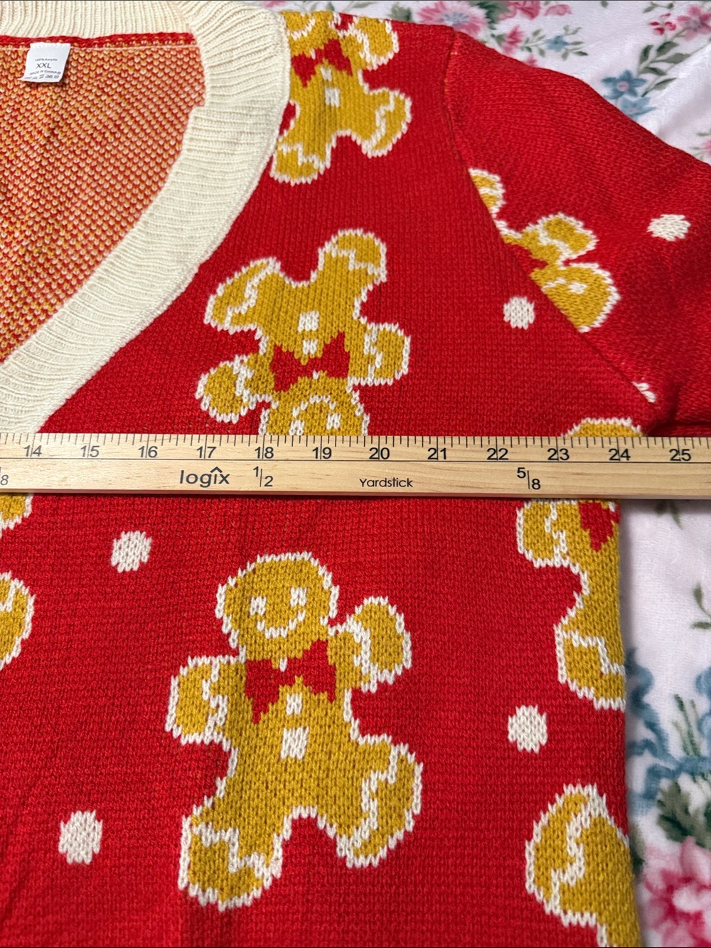 Red Gingerbread Button-Front Cardigan Sweater - Picture 4 of 5